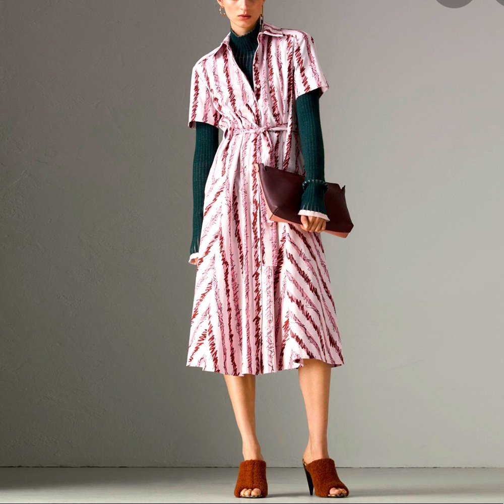 Burberry Scribble Print Shirt Dress
